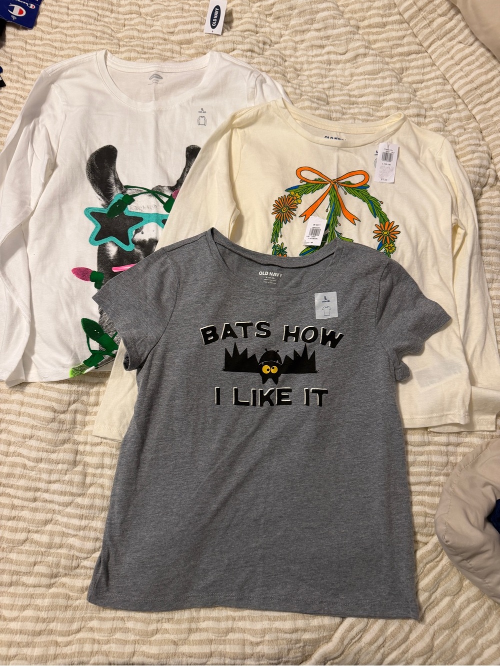 Old Navy Kids' L Holiday Graphic Tee Bundle